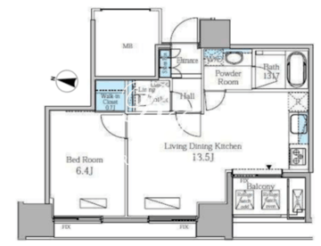 富ヶ谷スプリングス 502 間取り図