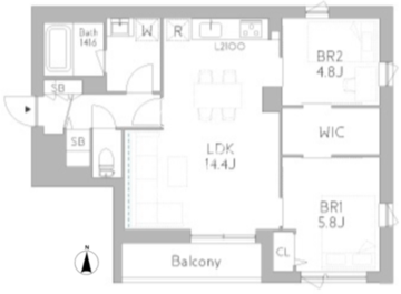 グランデュオ品川中延 205 間取り図