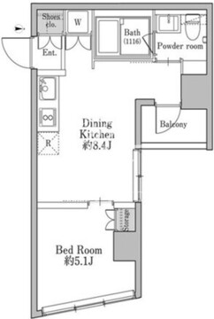 ユニテラス三軒茶屋 405 間取り図