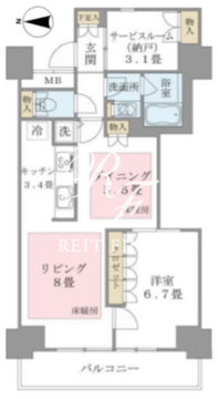 ブリリアイスト東雲キャナルコート 907 間取り図