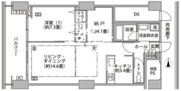 東雲キャナルコートCODAN 16-1012 間取り図