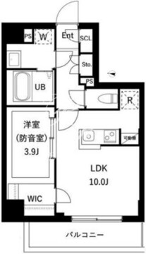グローリオシェルト上野御徒町 301 間取り図