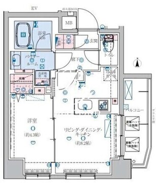 リヴシティ住吉 601 間取り図
