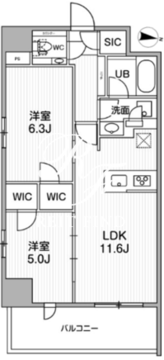 シーズンフラッツ新大塚 501 間取り図