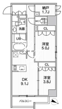 シーズンフラッツ新大塚 503 間取り図