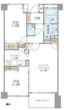 アパートメンツ東山 308 間取り図