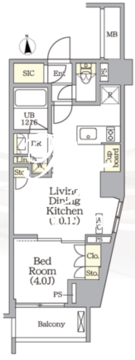 アーバンコア旗の台 803 間取り図