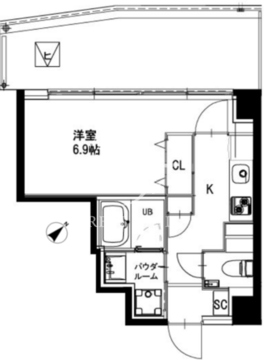 市ヶ谷仲之町ヒルズ S-605 間取り図