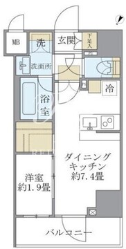 アジールコート町屋 201 間取り図