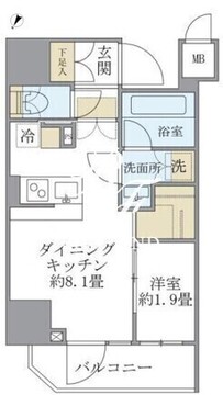 アジールコート町屋 302 間取り図
