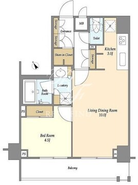 ディームス品川南 1102 間取り図