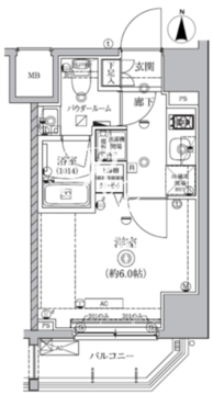 クオリタス南大井 808 間取り図
