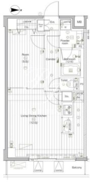 プレミアムキューブG北新宿DEUX 209 間取り図