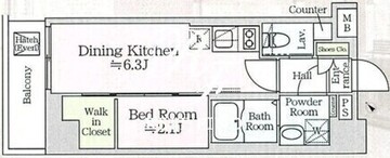 アイルプレミアム月島 802 間取り図