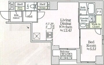 アイルプレミアム月島 303 間取り図