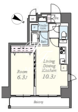 コンパル汐留 1301 間取り図