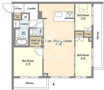 アジールコート練馬中村橋 417 間取り図