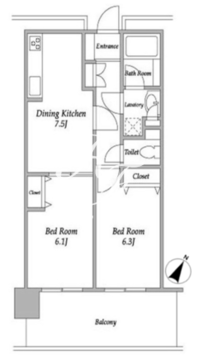 プラザタワー勝どき 3405 間取り図