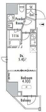 グランパセオ浅草入谷 1301 間取り図