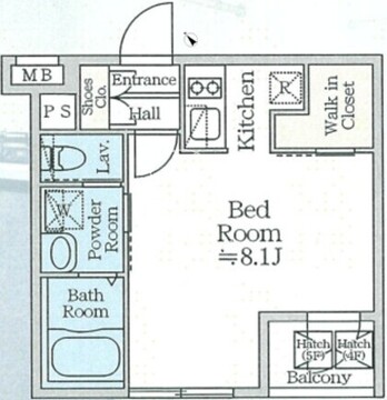 アイルプレミアム月島ドゥーエ 202 間取り図