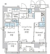 パークアクシス上野グレイスコート 1402 間取り図