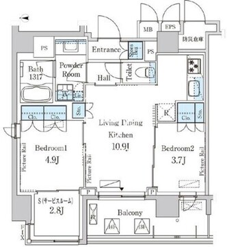 パークアクシス上野グレイスコート 1402 間取り図