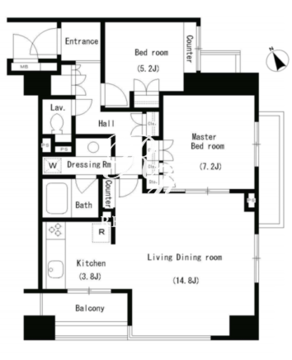 パークアクシス南麻布 606 間取り図