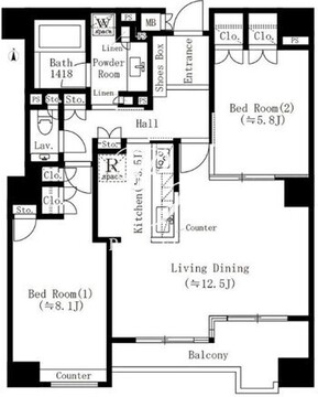 パークサイド・ウイングス 1105 間取り図