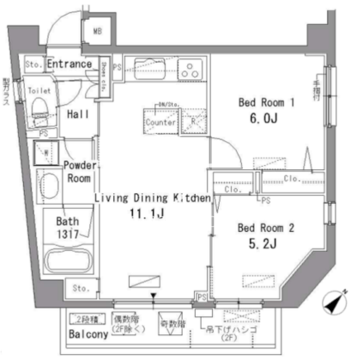 パークアクシス板橋 411 間取り図