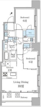 アネシア築地ステーションレジデンス 303 間取り図