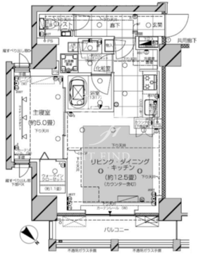 ピアース赤坂 407 間取り図
