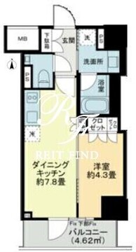 Brun Pilier日本橋 804 間取り図