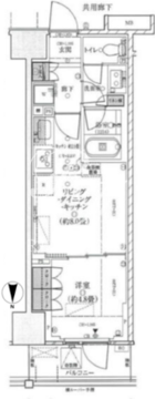パークホームズ東陽町 1階33.33㎡ 間取り図