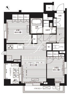 アルブル深川 204 間取り図