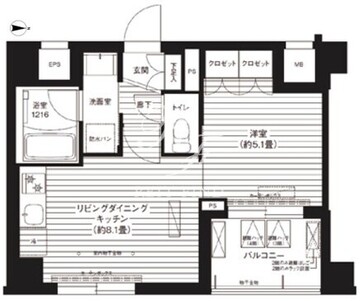 アルブル深川 203 間取り図