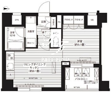 アルブル深川 502 間取り図