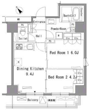 パークアクシス新板橋ウエスト 1304 間取り図