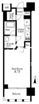  プライマル新宿若松町 305 間取り図