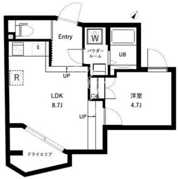 オーキッドレジデンス代々木 W-103 間取り図