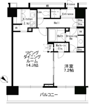 パークアクシス日本橋ステージ 1207 間取り図