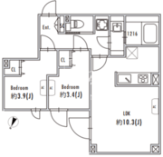 グランパセオ目黒花房山 402 間取り図