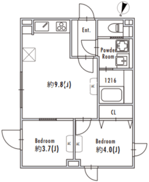 グランパセオ目黒花房山 403 間取り図