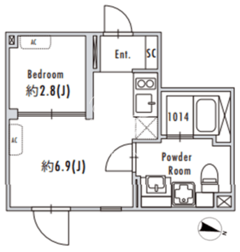 グランパセオ目黒花房山 304 間取り図