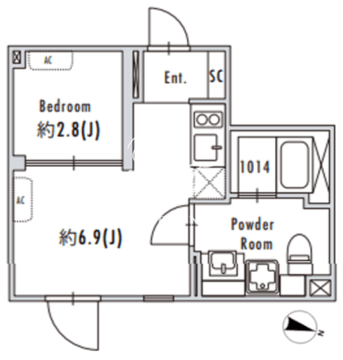 グランパセオ目黒花房山 404 間取り図