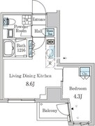 ザ・ライオンズフォーシア外神田 205 間取り図