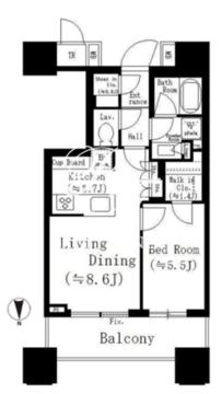 パークシティ大崎ザタワー 521 間取り図