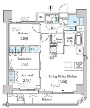 JP noie 西蒲田 1203 間取り図