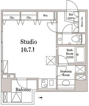 パークハビオ京橋 1306 間取り図