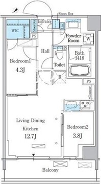 パークアクシス品川南大井パークフロント 307 間取り図