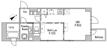 グランパセオ上野毛 205 間取り図